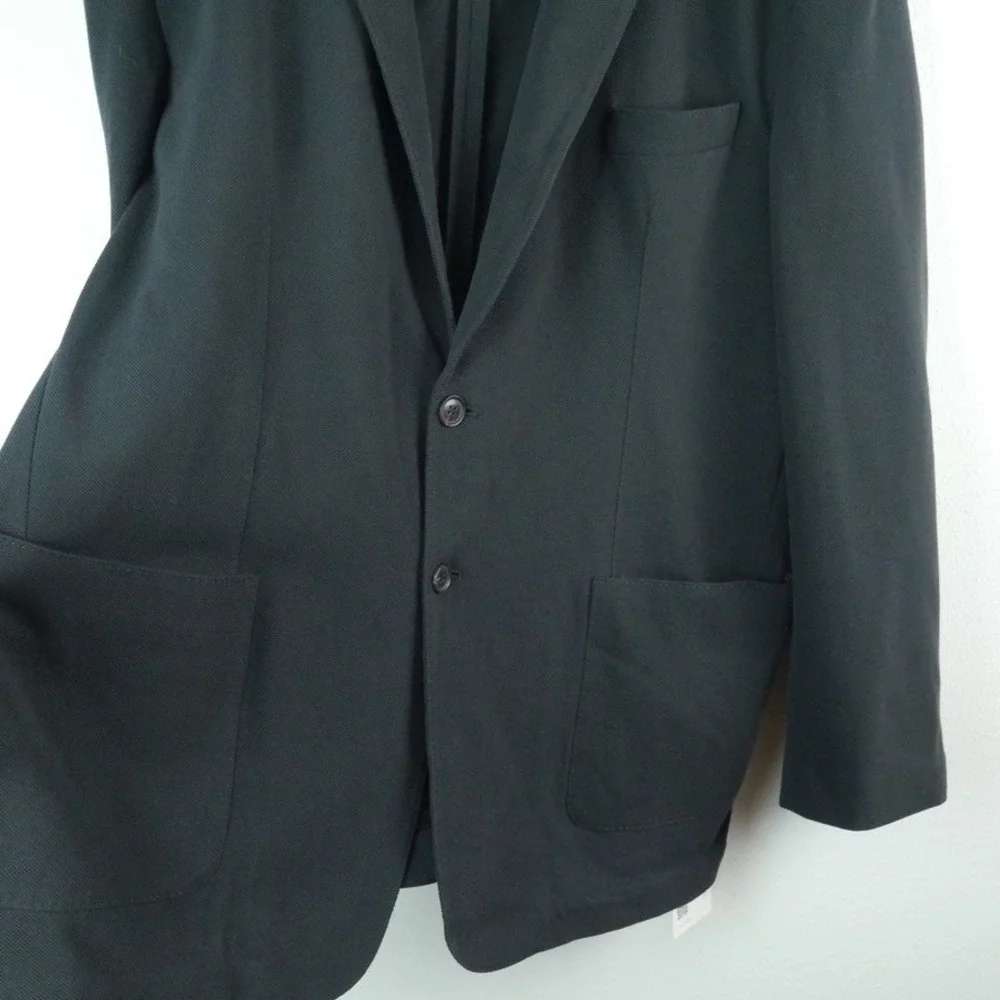 Quince Mens Organic Cotton Pique Knit Blazer Blazer Black Sport Coat XXL Jacket